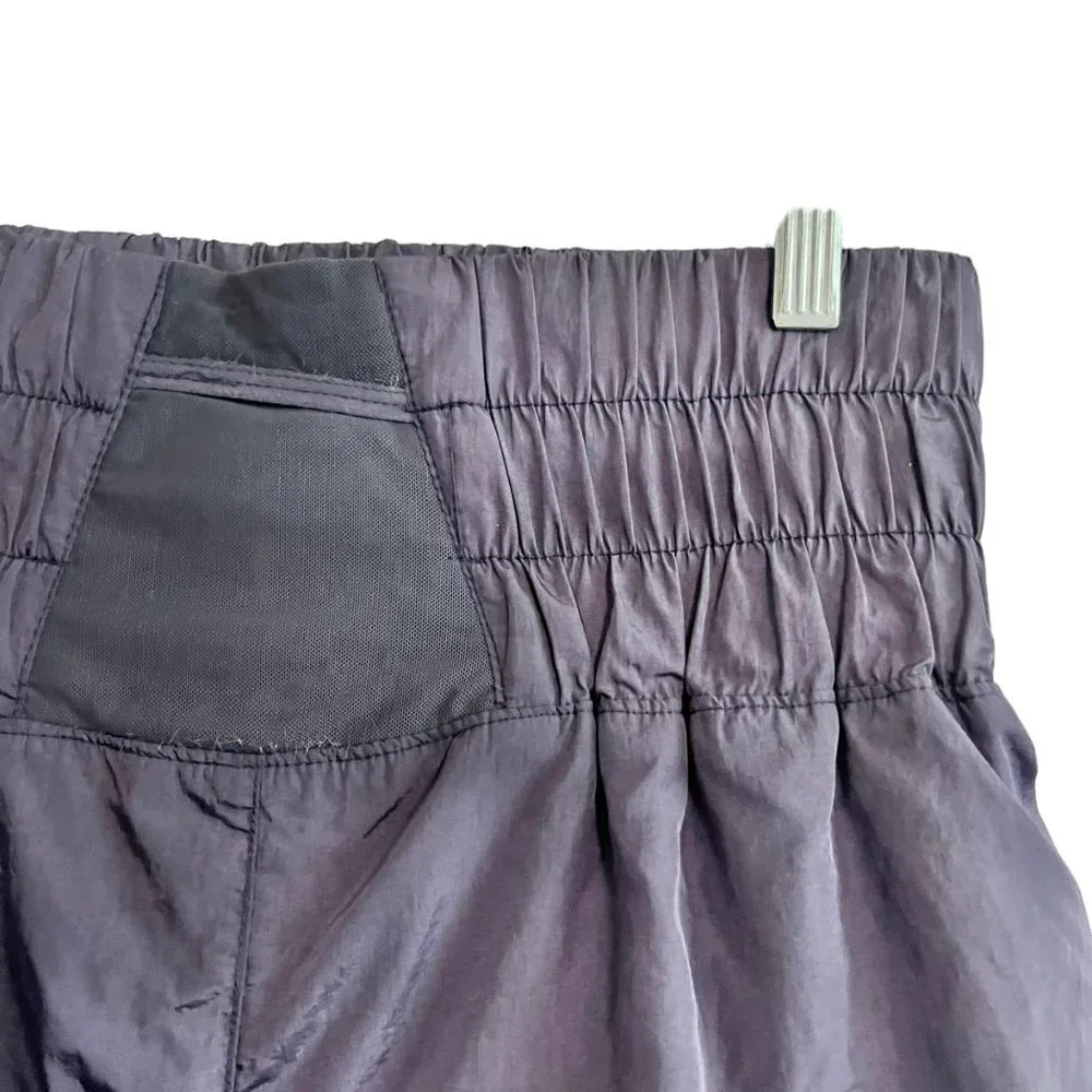 FREE PEOPLE THE WAY HOME SHORTS BLUE MEDIUM HIGH WAISTED NYLON SMOCKED WAISTBAND - Picture 4 of 8